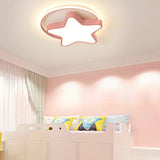 Modern Five Pointed Star LED Ceiling Light Dimmable Flush Mount Lamp for Kids Bedroom