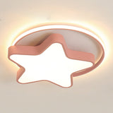 Modern Five Pointed Star LED Ceiling Light Dimmable Flush Mount Lamp for Kids Bedroom