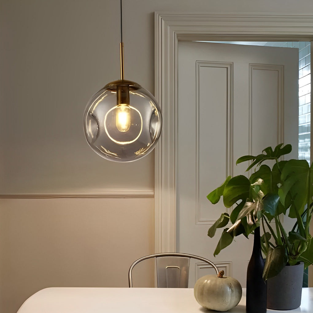 Nordic Creative Glass Globe Pendant Light Modern Small Chandelier for Dining Room and Bedroom
