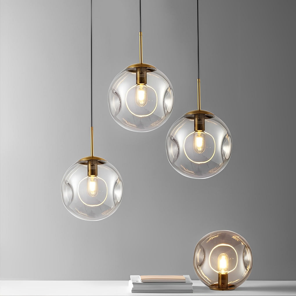 Nordic Creative Glass Globe Pendant Light Modern Small Chandelier for Dining Room and Bedroom