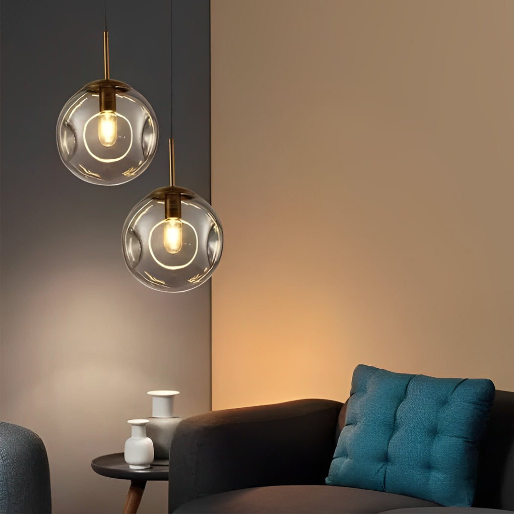 Nordic Creative Glass Globe Pendant Light Modern Small Chandelier for Dining Room and Bedroom