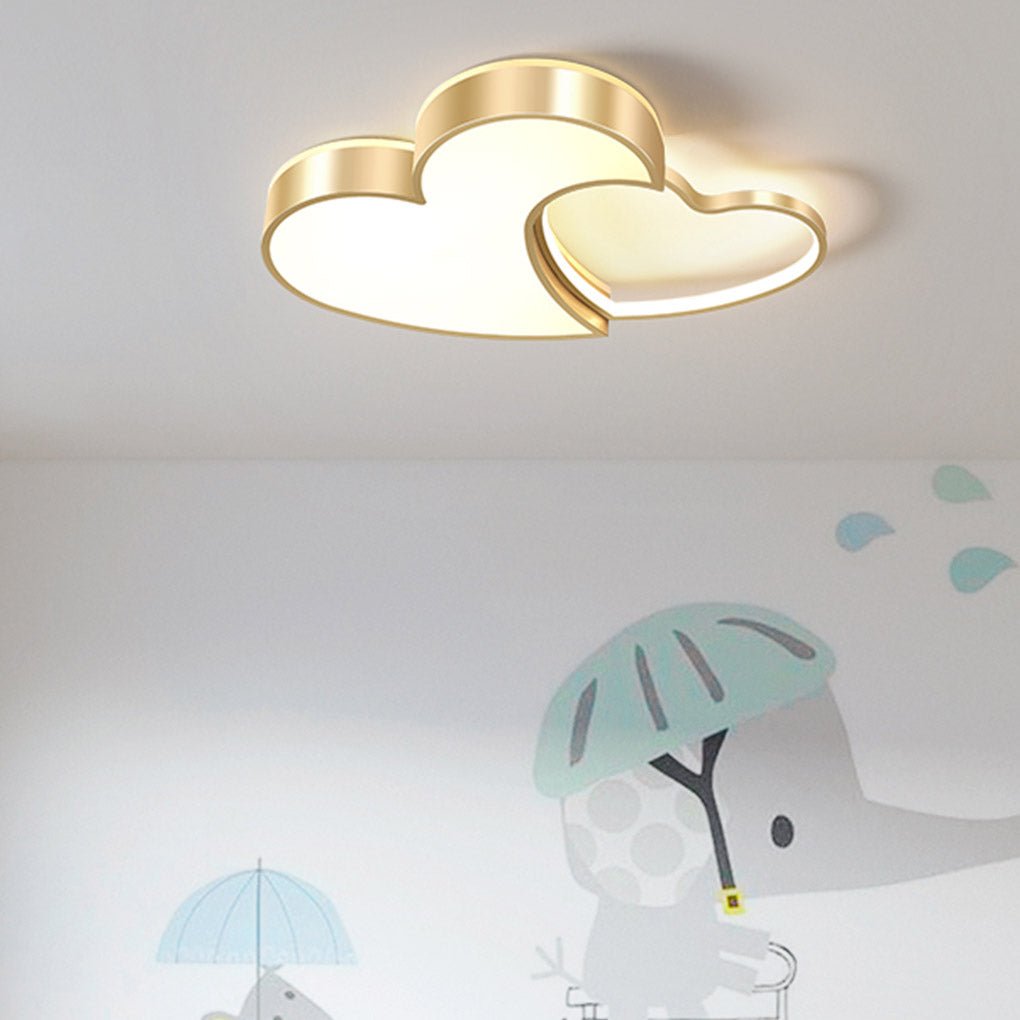 Modern Dimmable Heart Shaped LED Ceiling Light for Bedroom Living Room High Light Transmittance