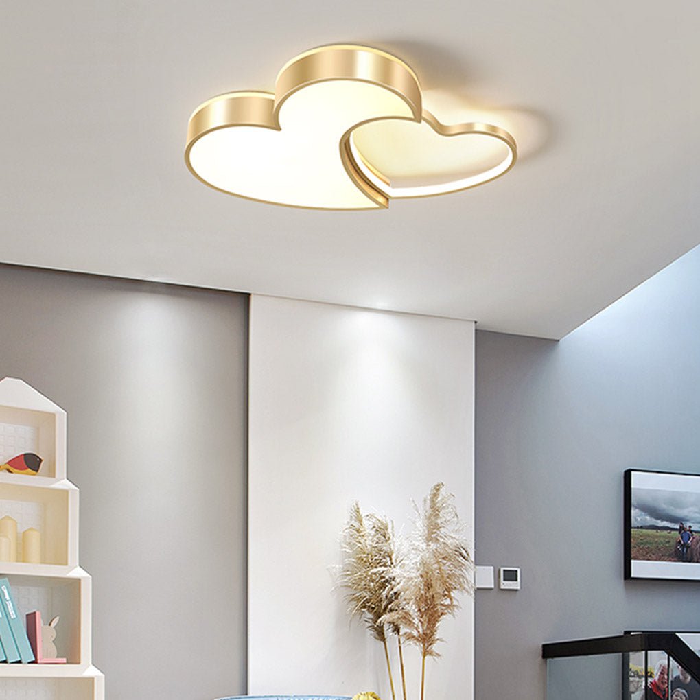 Modern Dimmable Heart Shaped LED Ceiling Light for Bedroom Living Room High Light Transmittance