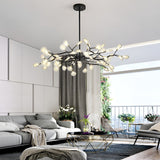 Nordic Firefly Branch Chandelier Modern Metal and Acrylic Hanging Light Fixture