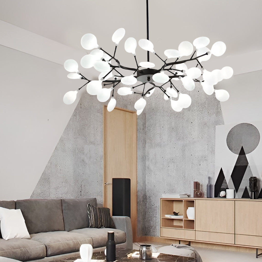 Nordic Firefly Branch Chandelier Modern Metal and Acrylic Hanging Light Fixture