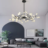 Nordic Firefly Branch Chandelier Modern Metal and Acrylic Hanging Light Fixture