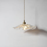 Nordic Flower Shape Glass Pendant Light with Copper Base for Elegant Home Decor