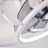Modern Flush Mount Ceiling Fan with LED Light and Reversible Remote Control Motor for Living Room