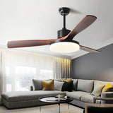 Nordic Dimmable LED Ceiling Fan with 6 Speed Remote Reversible Solid Wood Blades