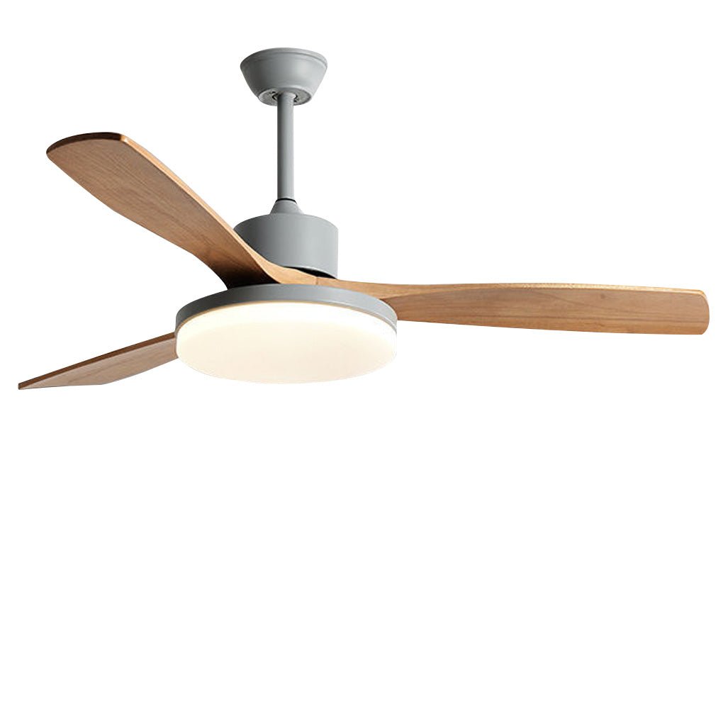 Nordic Dimmable LED Ceiling Fan with 6 Speed Remote Reversible Solid Wood Blades