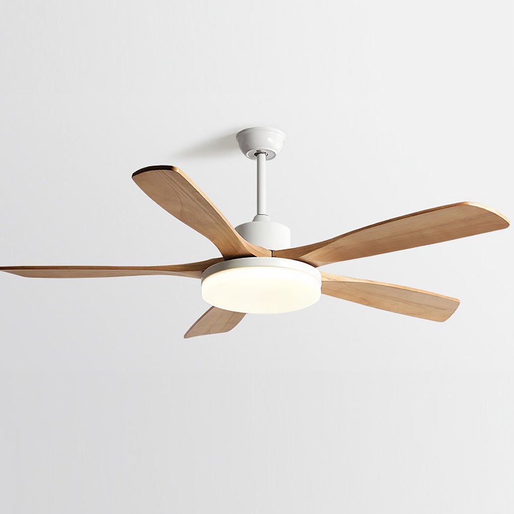 Nordic Dimmable LED Ceiling Fan with 6 Speed Remote Reversible Solid Wood Blades