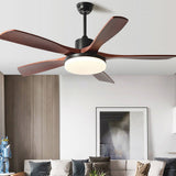 Nordic Dimmable LED Ceiling Fan with 6 Speed Remote Reversible Solid Wood Blades