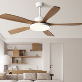 Nordic Dimmable LED Ceiling Fan with 6 Speed Remote Reversible Solid Wood Blades