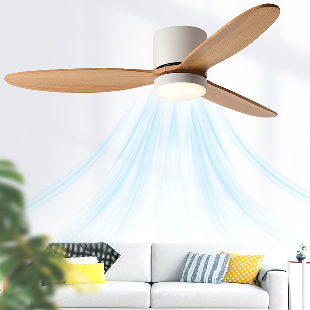 52 Inch Modern Nordic LED Ceiling Fan with Silent Inverter Motor and Adjustable Light