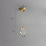 Nordic Geometric Acrylic Copper LED Pendant Light Modern Circular Hanging Ceiling Fixture