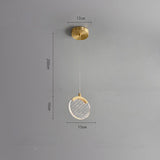 Nordic Geometric Acrylic Copper LED Pendant Light Modern Circular Hanging Ceiling Fixture