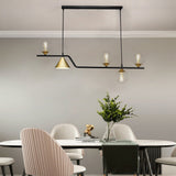 Nordic Glass Bubble LED Chandelier Modern Strip Cone Iron Pendant Light for Dining Room