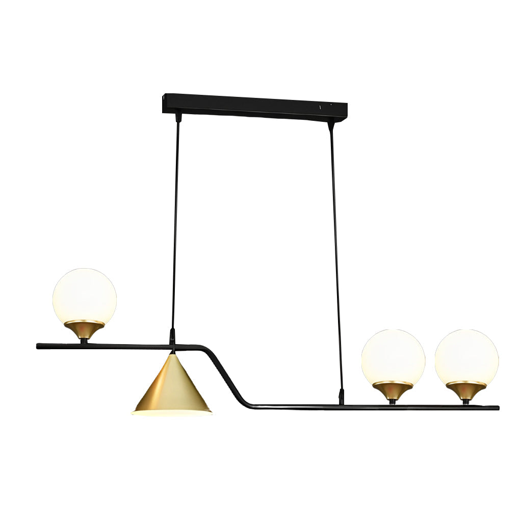 Nordic Glass Bubble LED Chandelier Modern Strip Cone Iron Pendant Light for Dining Room