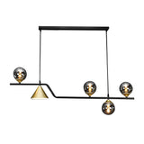 Nordic Glass Bubble LED Chandelier Modern Strip Cone Iron Pendant Light for Dining Room