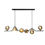Nordic Glass Bubble LED Chandelier Modern Strip Cone Iron Pendant Light for Dining Room