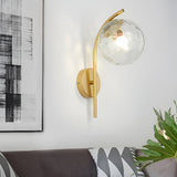 Nordic Glass Globe LED Wall Sconce Plug In Modern Indoor Wall Light for Living Room Gold