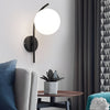 Nordic Glass Globe LED Wall Sconce Plug In Modern Indoor Wall Light for Living Room Gold