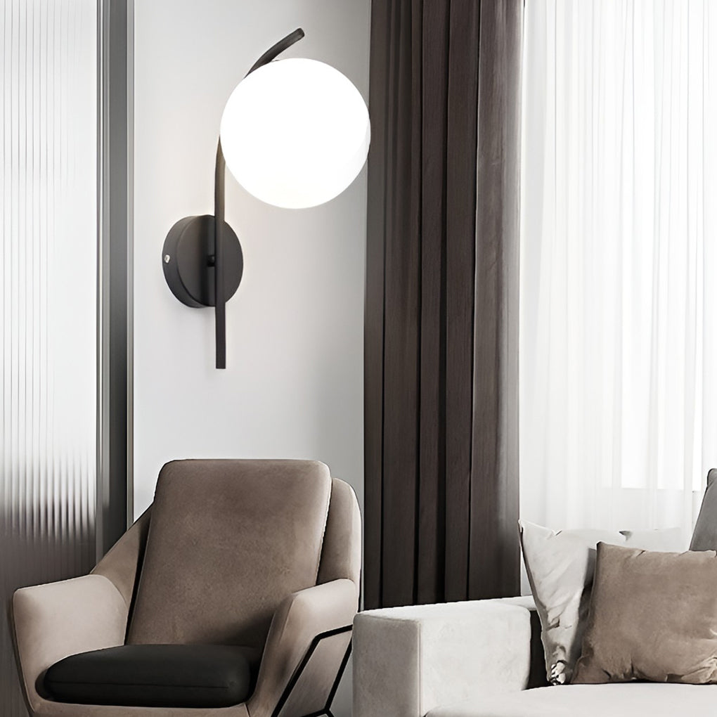 Nordic Glass Globe LED Wall Sconce Plug In Modern Indoor Wall Light for Living Room Gold