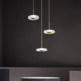 Nordic Gold Circular LED Pendant Light Modern Copper and Acrylic Hanging Ceiling Lamp