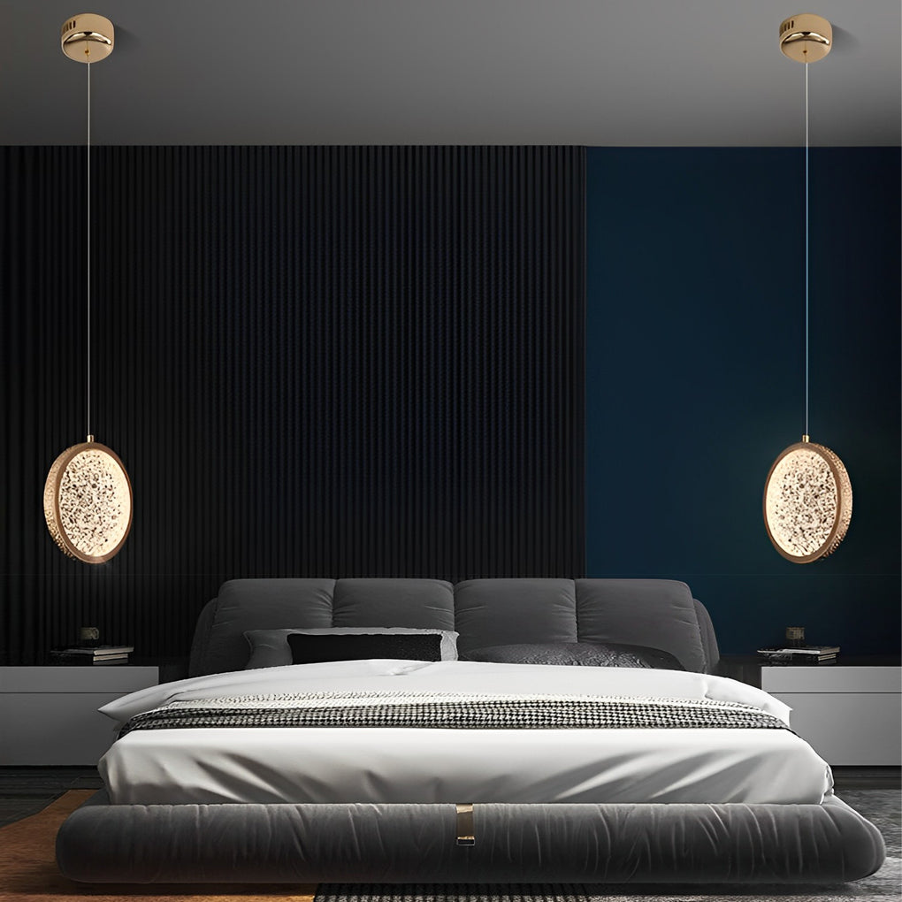 Nordic Gold Round Acrylic Chandelier Modern 3 Step Dimming Hanging Ceiling Light for Dining Room