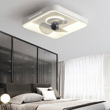 Silent Inverter Ceiling Fan with Dimmable LED Light Ultra Thin Flush Mount Fixture for Bedroom