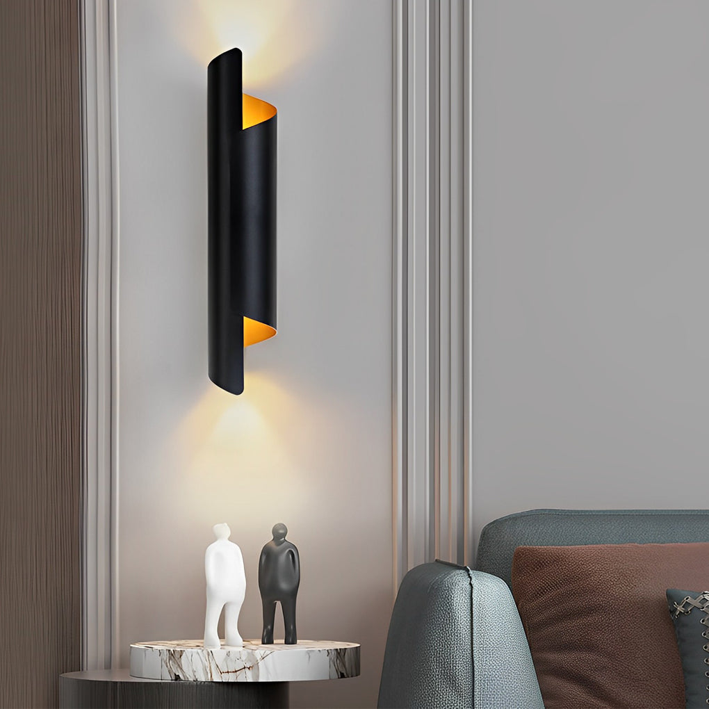 Nordic LED Metal Wall Sconce Lamp with Up and Down Lighting for Modern Interior Living Spaces