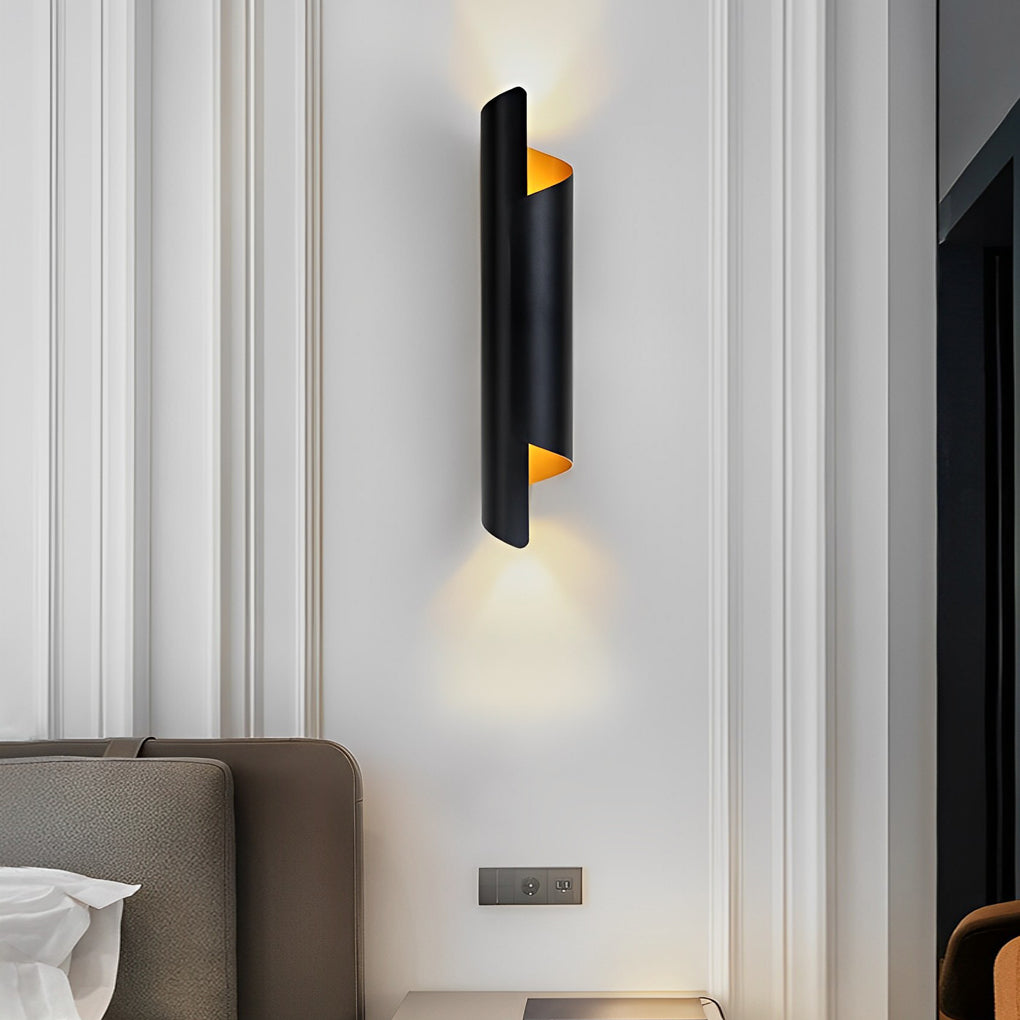 Nordic LED Metal Wall Sconce Lamp with Up and Down Lighting for Modern Interior Living Spaces