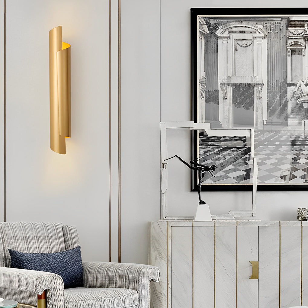 Nordic LED Metal Wall Sconce Lamp with Up and Down Lighting for Modern Interior Living Spaces