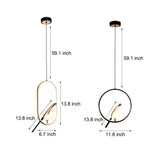 Nordic Magpie Bird LED Ring Pendant Light for Dining Room and Kitchen Island in Gold and Black