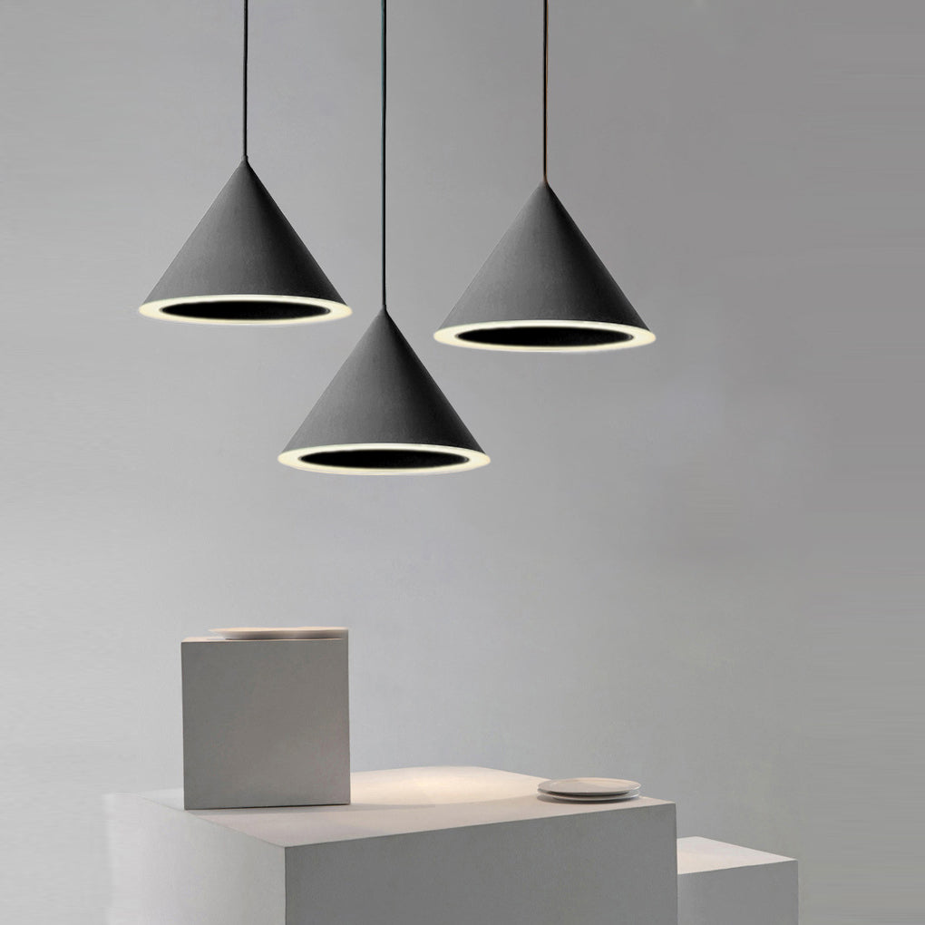 Nordic Minimalist Conical LED Pendant Light Colorful Macaron Kitchen Island Hanging Lamp