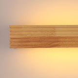 Nordic Minimalist Wood LED Vanity Light Waterproof Rectangular Wall Mounted Sconce