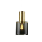 Nordic Modern Cylindrical Glass Pendant Light Industrial Metal Hanging Fixture for Dining Room Kitchen