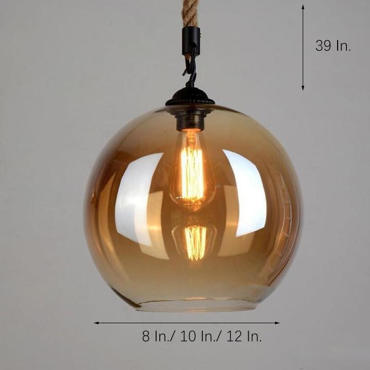 Nordic Modern Electroplated Glass Globe Pendant Light LED Ceiling Chandelier for Dining Room Kitchen
