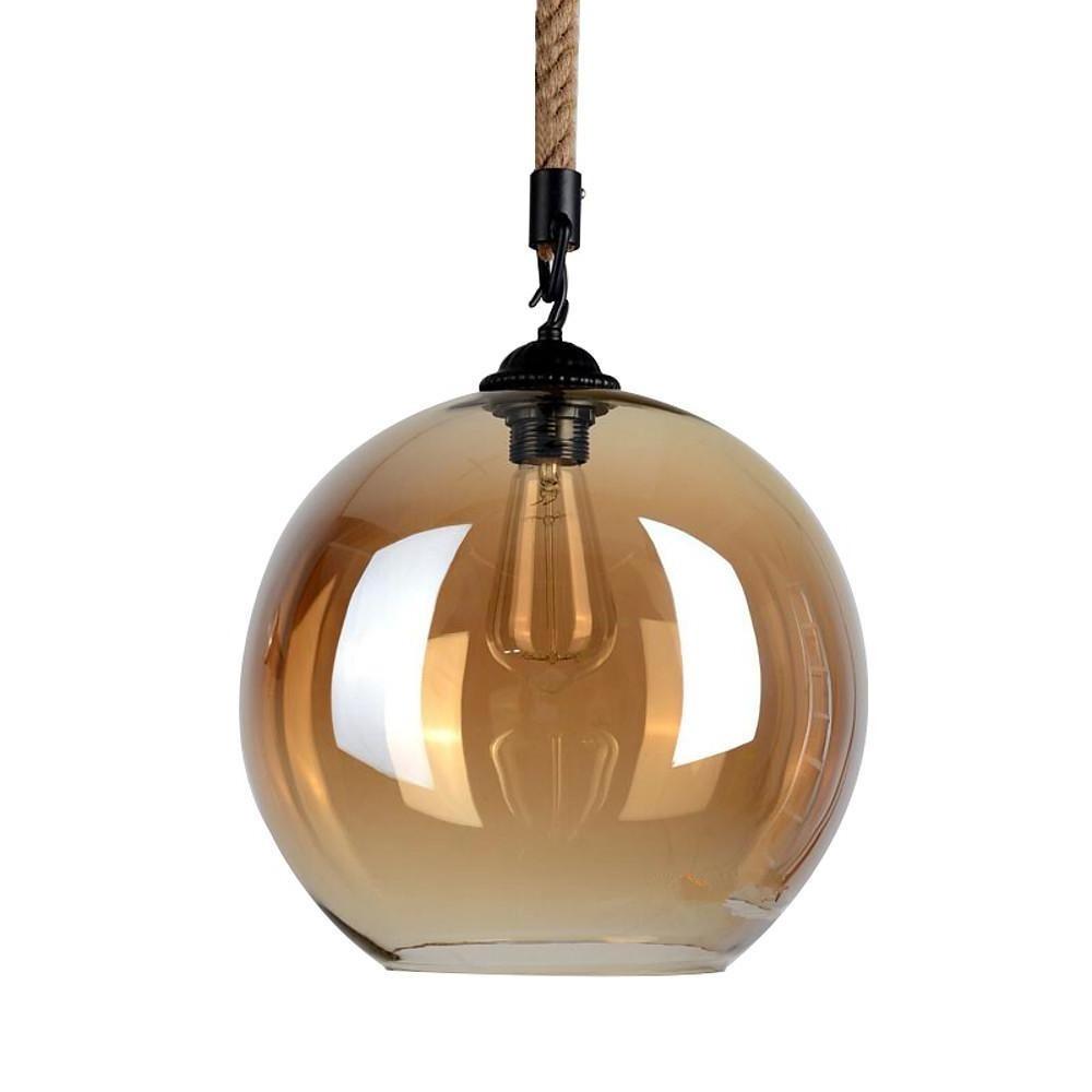 Nordic Modern Electroplated Glass Globe Pendant Light LED Ceiling Chandelier for Dining Room Kitchen