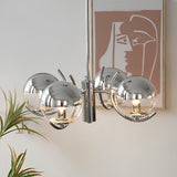 Nordic Modern Glass Globe Chandelier with Electroplating Iron Finish for Living Room 4 or 5 Lights