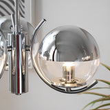 Nordic Modern Glass Globe Chandelier with Electroplating Iron Finish for Living Room 4 or 5 Lights