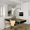 Nordic Modern Glass Jar Pendant Light with Copper Finish for Dining Room and Bar