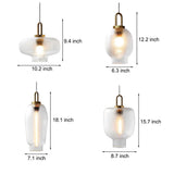 Nordic Modern Glass Jar Pendant Light with Copper Finish for Dining Room and Bar