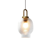 Nordic Modern Glass Jar Pendant Light with Copper Finish for Dining Room and Bar