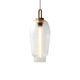 Nordic Modern Glass Jar Pendant Light with Copper Finish for Dining Room and Bar