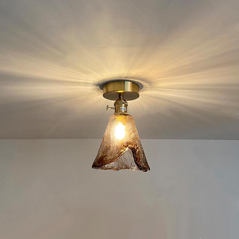 Nordic Modern Glass Lantern Pendant Light Electroplated LED Ceiling Hanging Lamp for Dining Room