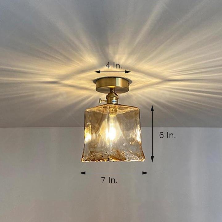 Nordic Modern Glass Lantern Pendant Light Electroplated LED Ceiling Hanging Lamp for Dining Room