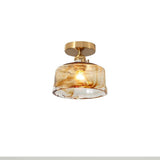 Nordic Modern Glass Lantern Pendant Light Electroplated LED Ceiling Hanging Lamp for Dining Room