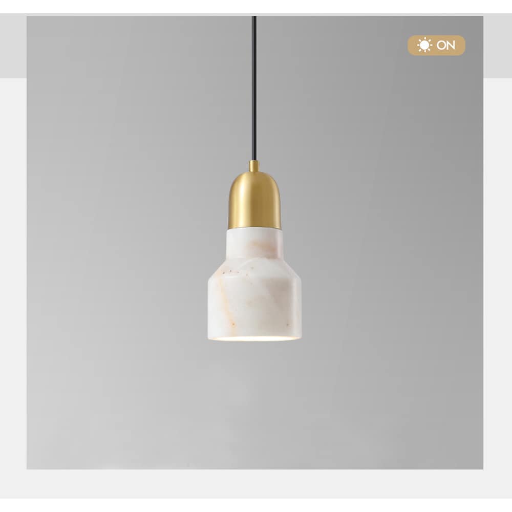 Nordic Modern Marble Mini Pendant Light Geometric Metal Globe Hanging Fixture for Dining Room