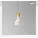 Nordic Modern Marble Mini Pendant Light Geometric Metal Globe Hanging Fixture for Dining Room